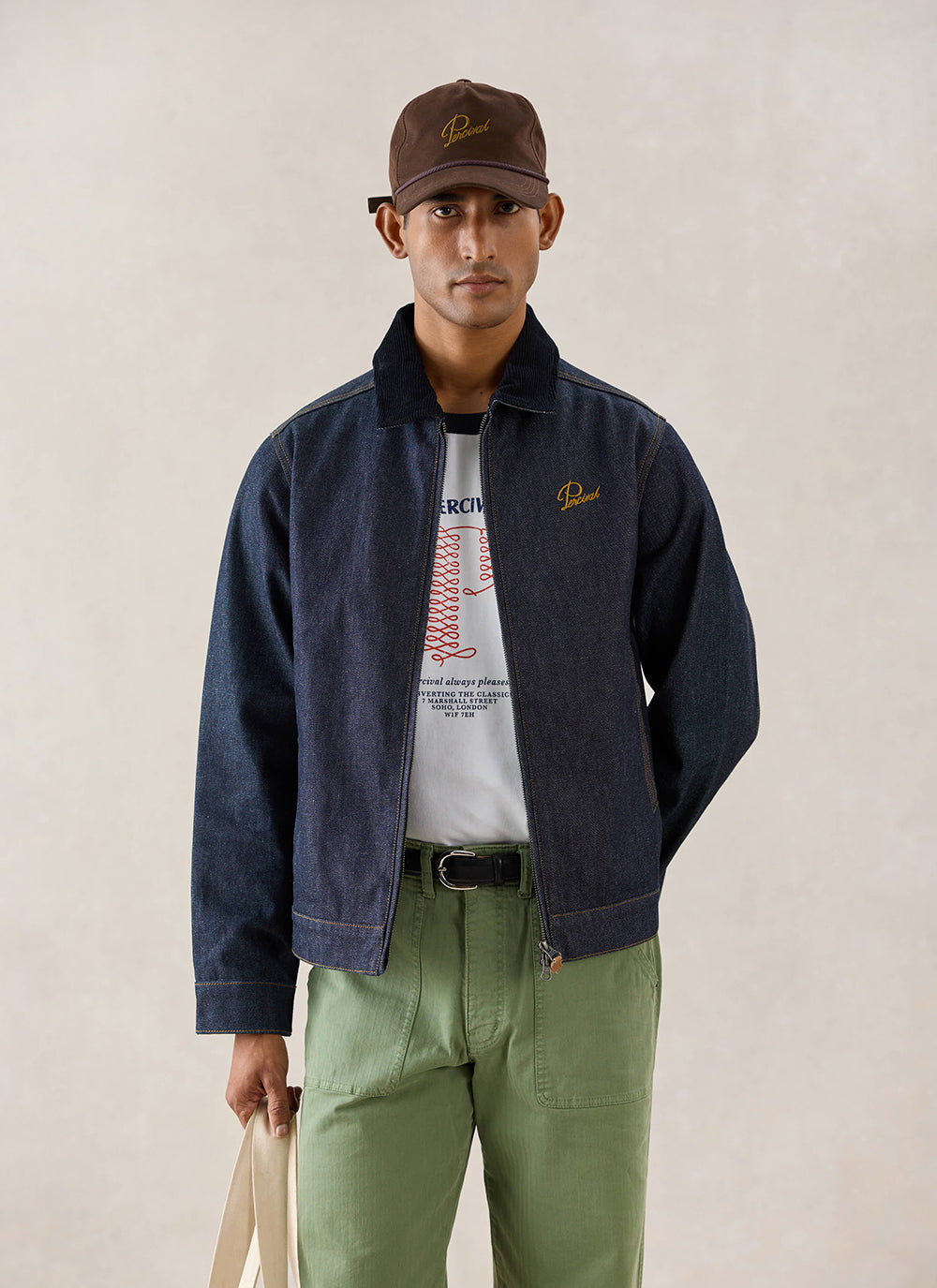 Men's Raw Denim Zip Jacket - Mackey - Indigo | Percival