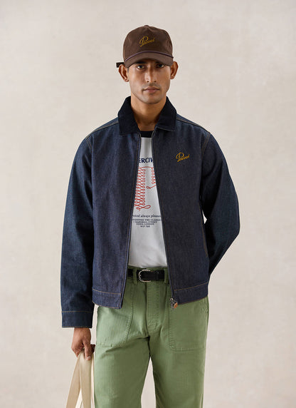 Men's Raw Denim Zip Jacket - Mackey - Indigo | Percival
