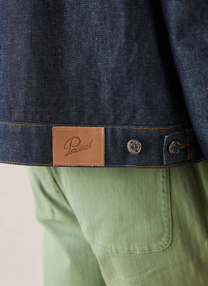 Men's Raw Denim Zip Jacket - Mackey - Indigo | Percival
