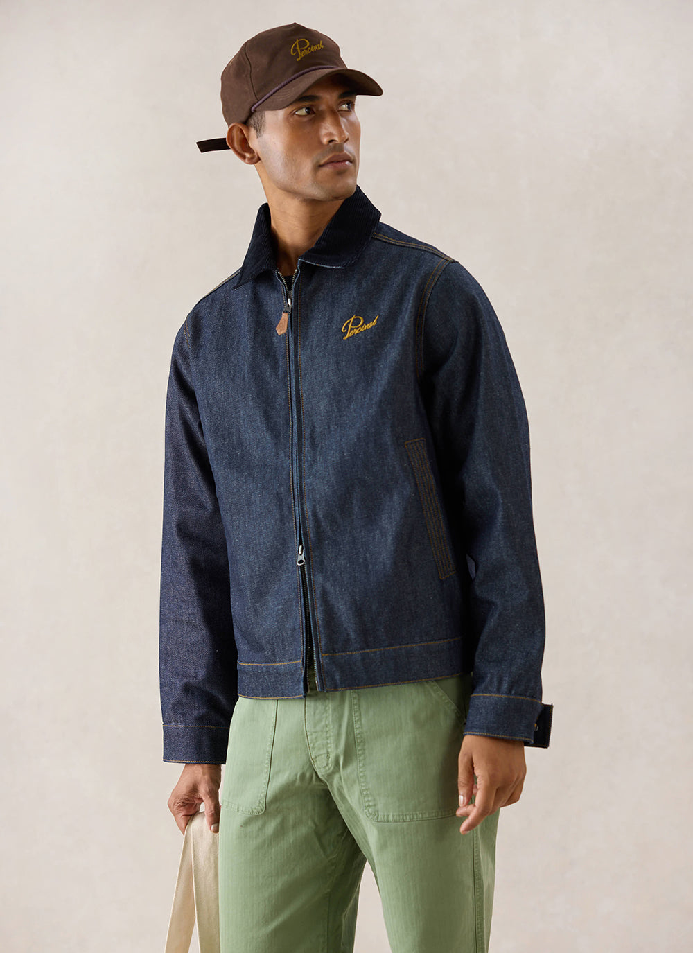 Men's Raw Denim Zip Jacket - Mackey - Indigo | Percival