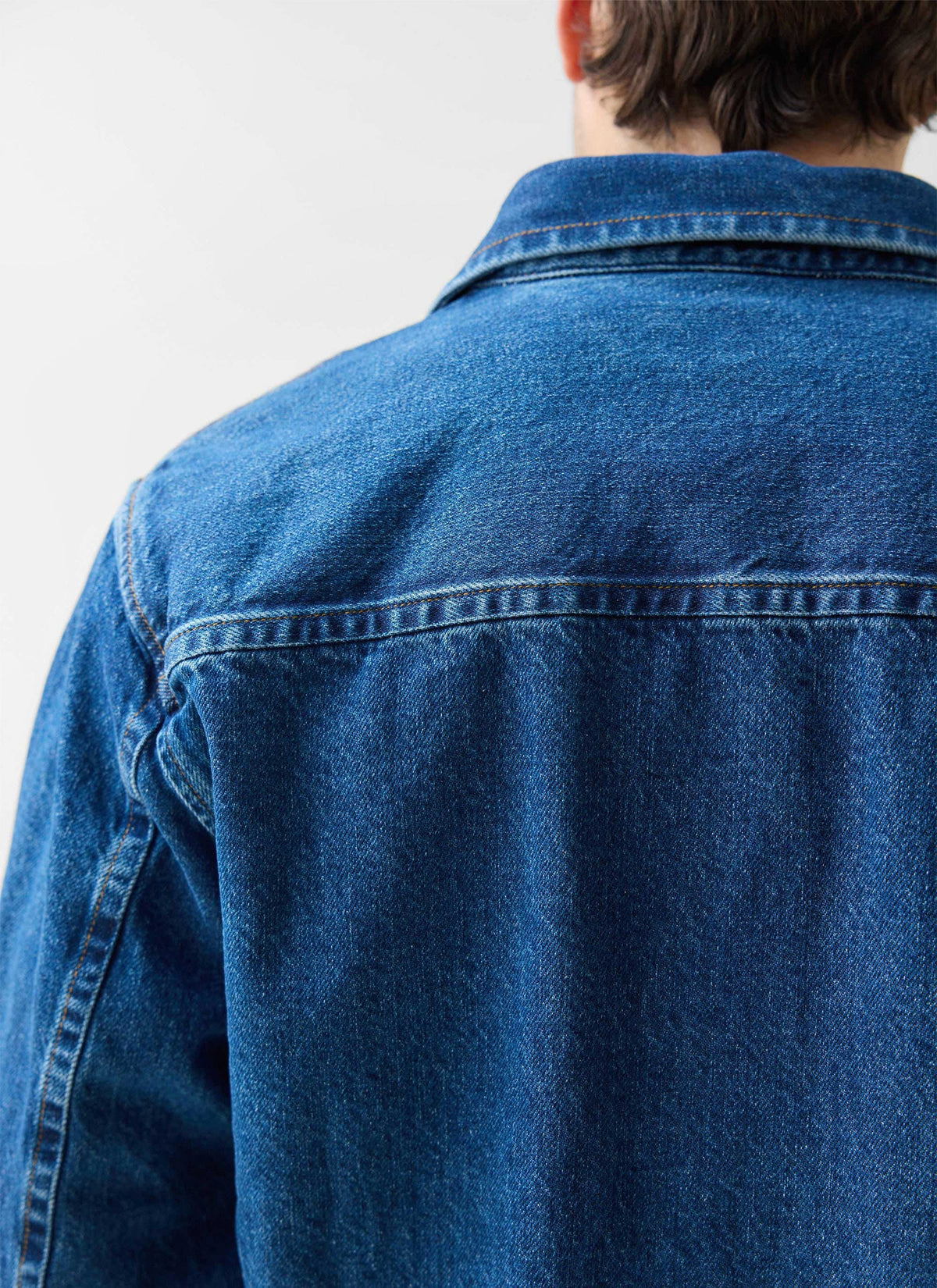 Men's Denim Overshirt - Cotton - Mid Wash Blue | Percival