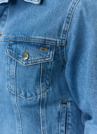 Men's Denim Trucker Jacket - Light Wash Blue | Percival
