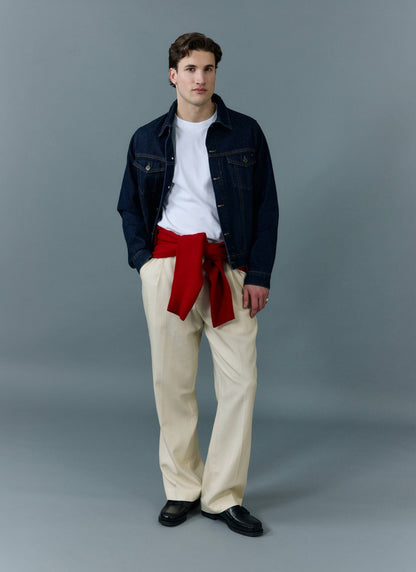 Men's Denim Trucker Jacket - Dark Indigo Blue | Percival
