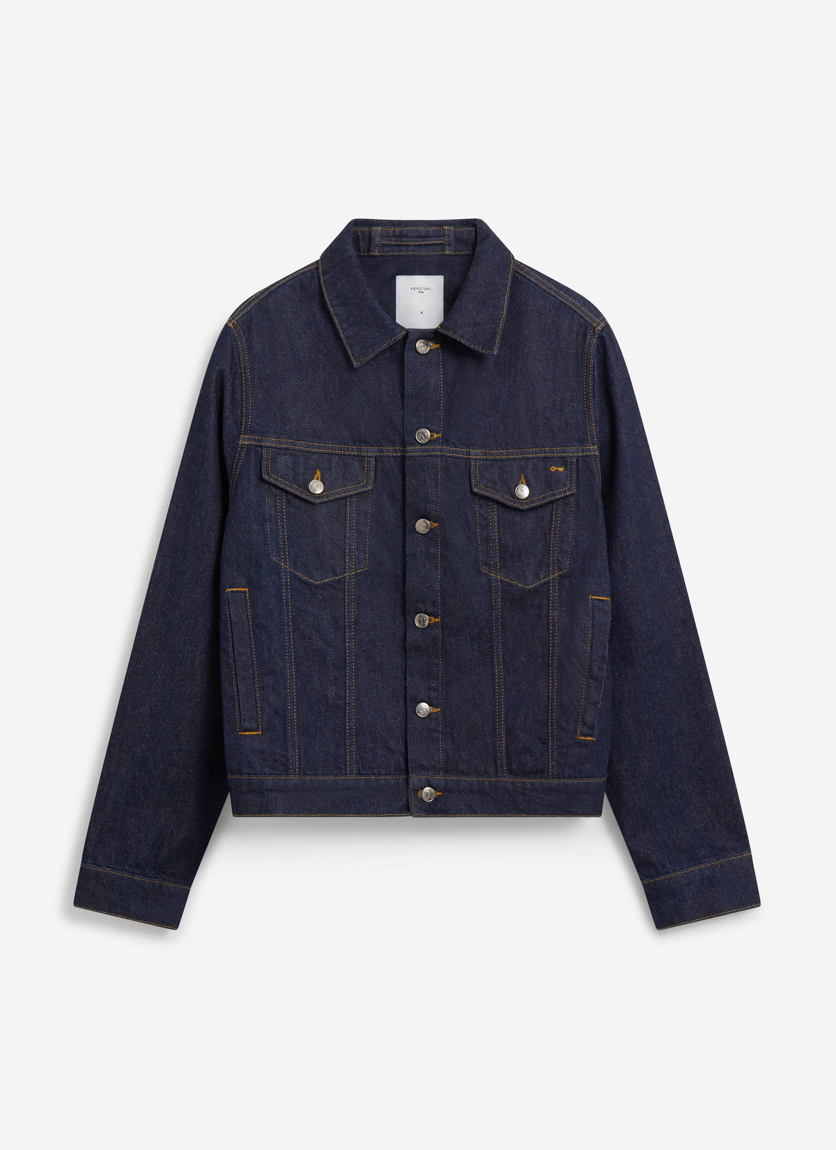 Men's Denim Trucker Jacket - Dark Indigo Blue | Percival