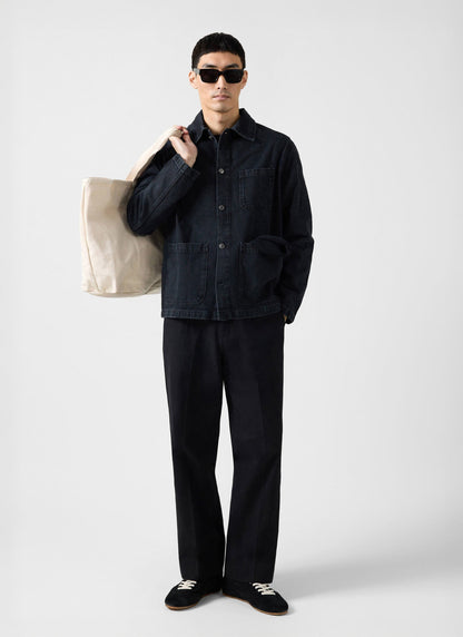 Men's Chore Jacket - Denim - Dark Indigo Blue | Percival