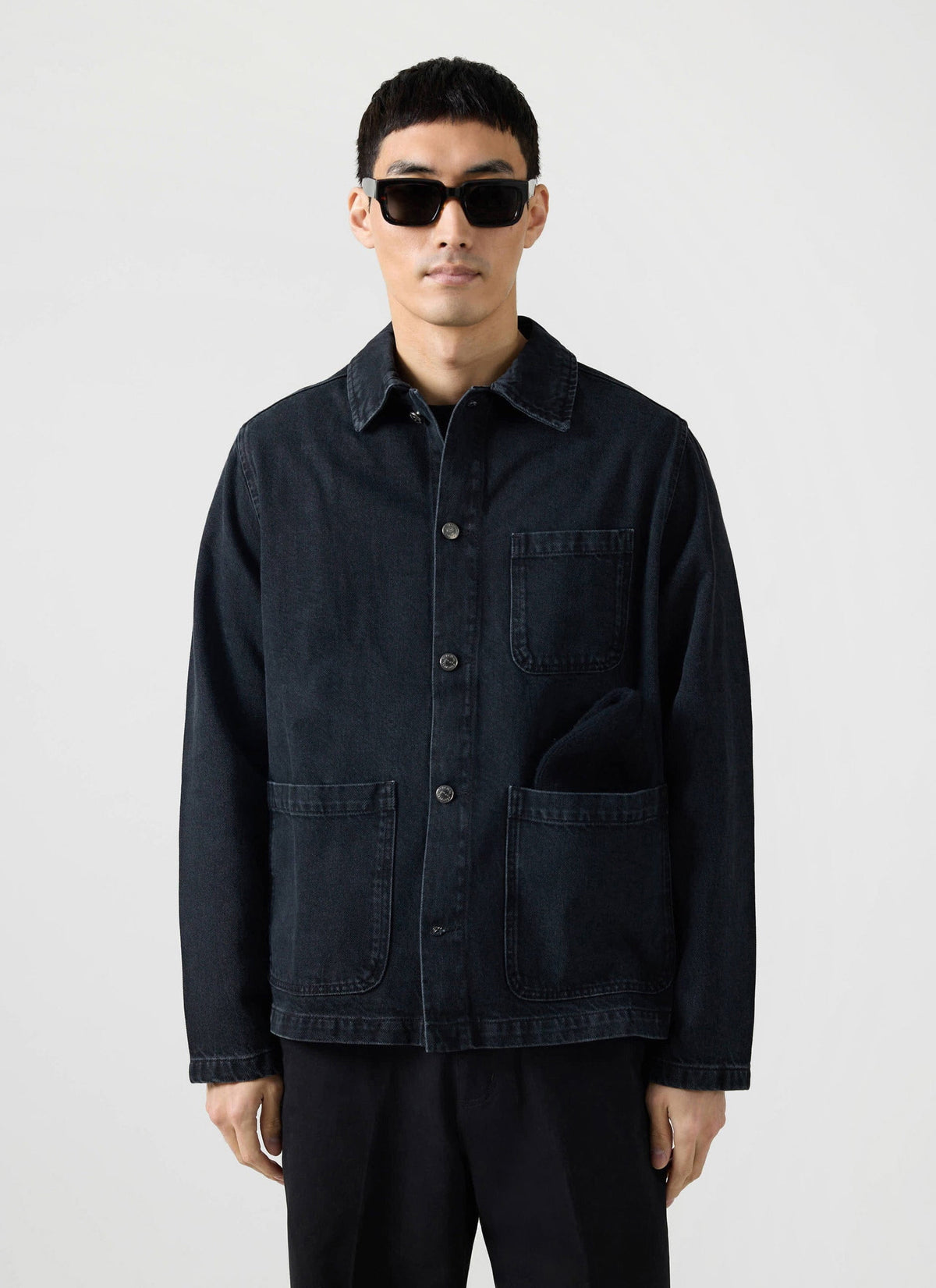Men's Chore Jacket - Denim - Dark Indigo Blue | Percival