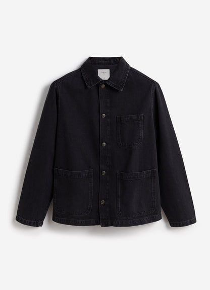 Men's Chore Jacket - Denim - Dark Indigo Blue | Percival