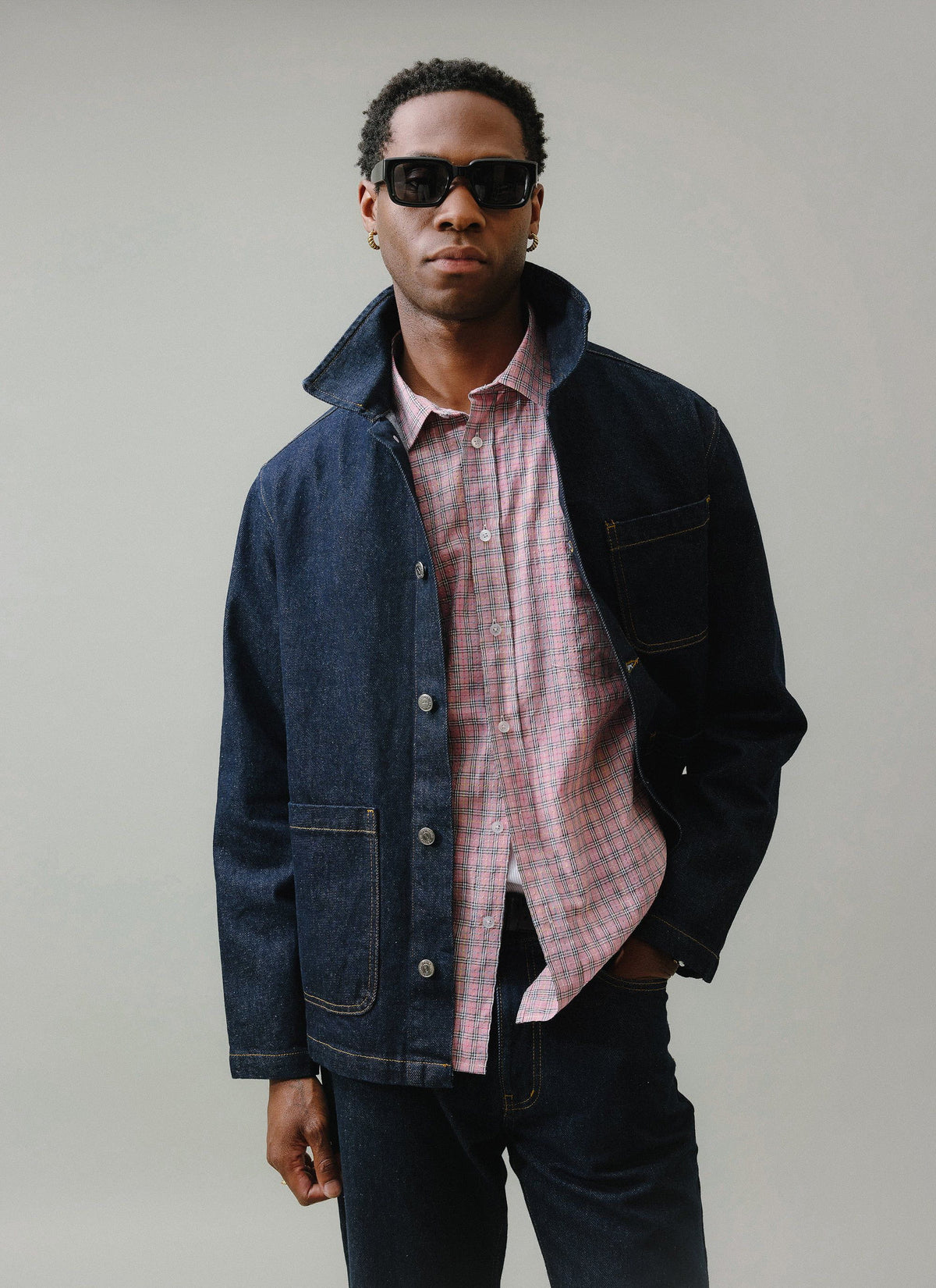 Men's Chore Jacket - Denim - Dark Indigo Blue | Percival