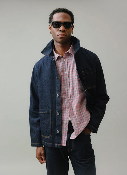 Men's Chore Jacket - Denim - Dark Indigo Blue | Percival