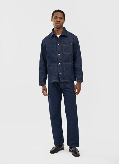 Men's Chore Jacket - Denim - Dark Indigo Blue | Percival