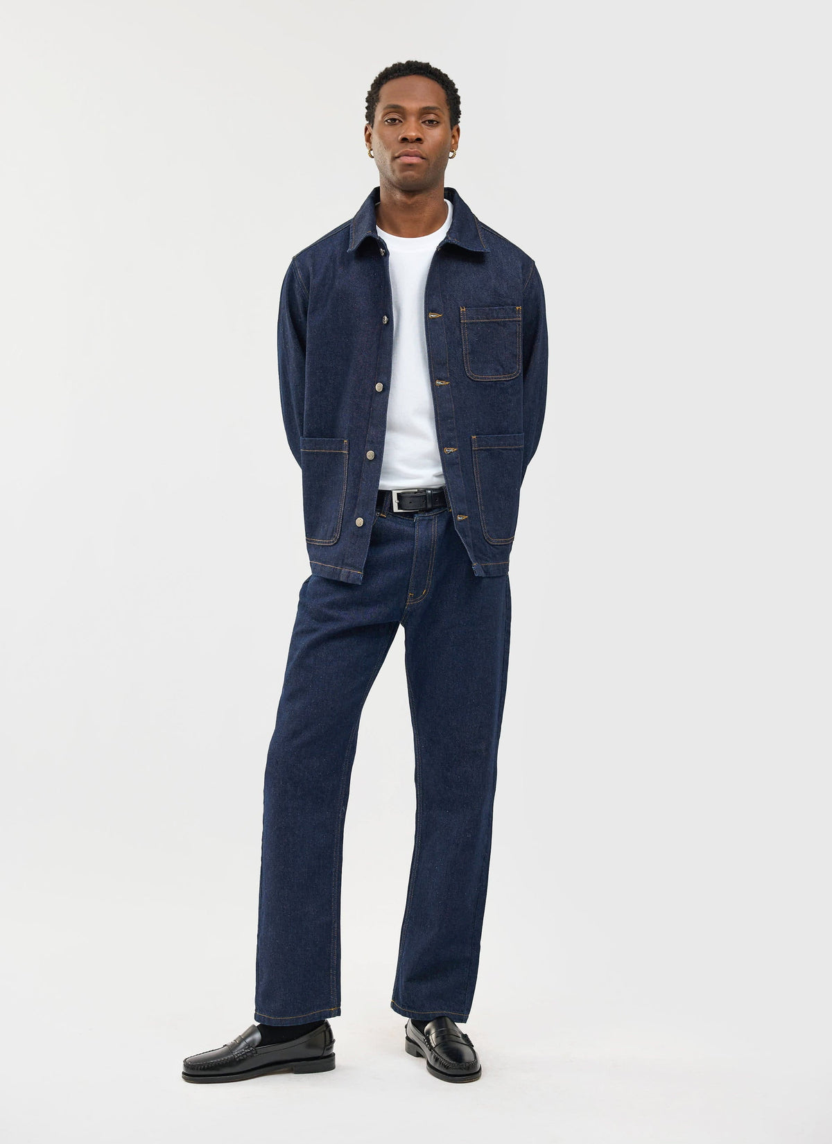 Men's Chore Jacket - Denim - Dark Indigo Blue | Percival