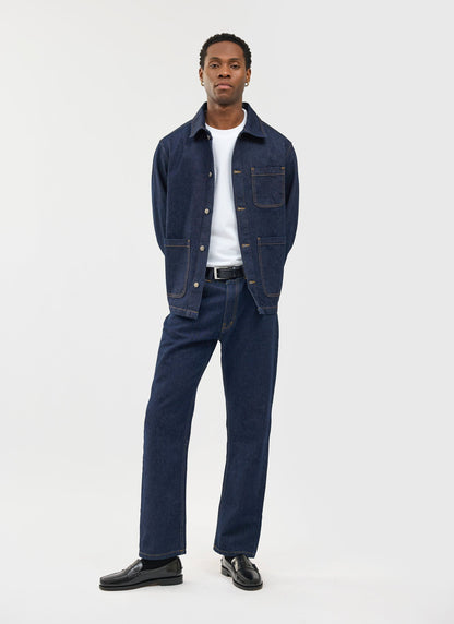Men's Chore Jacket - Denim - Dark Indigo Blue | Percival