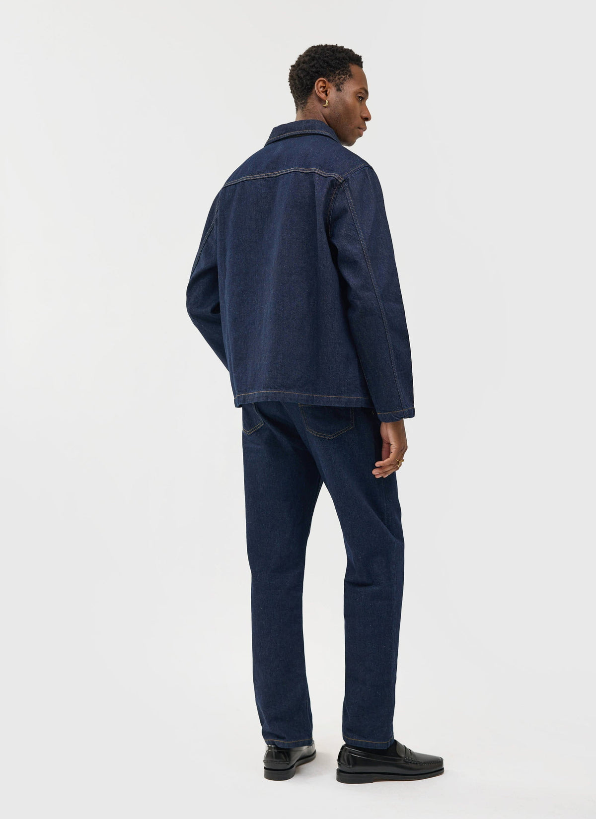 Men's Chore Jacket - Denim - Dark Indigo Blue | Percival