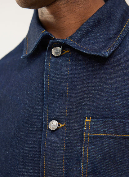 Men's Chore Jacket - Denim - Dark Indigo Blue | Percival