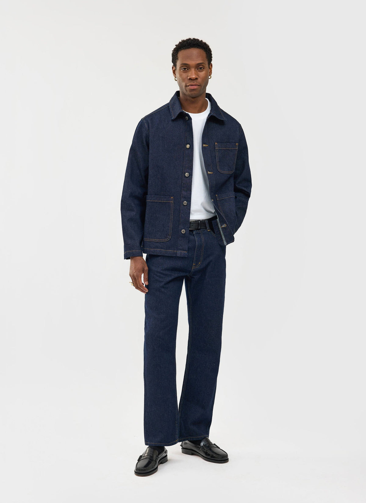 Men's Chore Jacket - Denim - Dark Indigo Blue | Percival