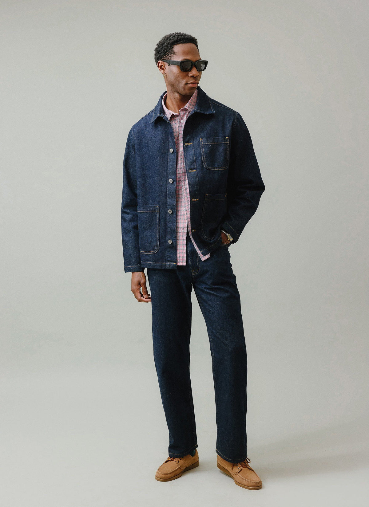 Men's Chore Jacket - Denim - Dark Indigo Blue | Percival