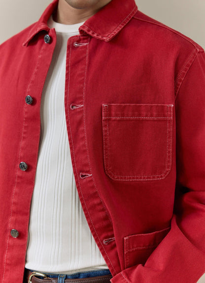 Men's Chore Jacket - Denim - Red | Percival