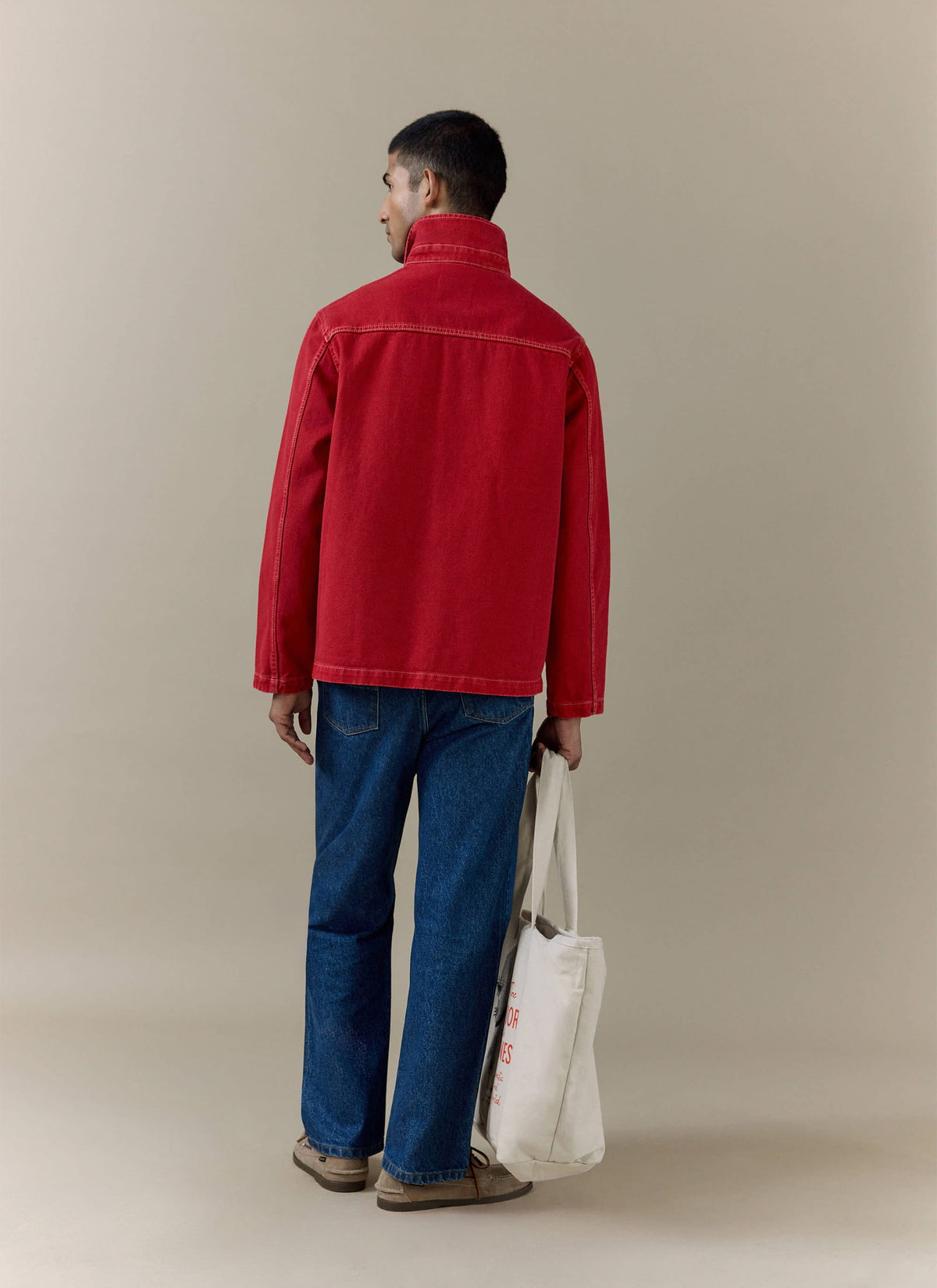 Men's Chore Jacket - Denim - Red | Percival