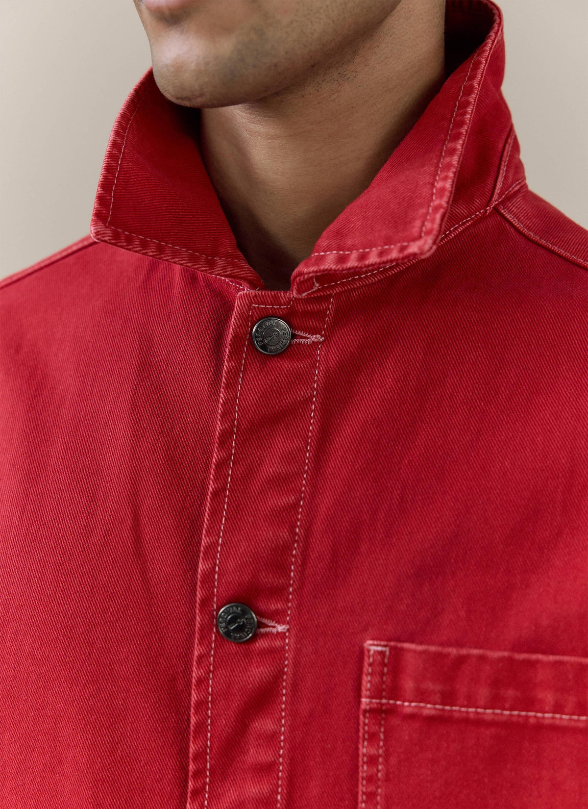 Men's Chore Jacket - Denim - Red | Percival