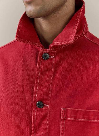 Men's Chore Jacket - Denim - Red | Percival