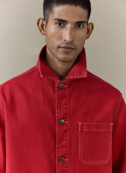 Men's Chore Jacket - Denim - Red | Percival