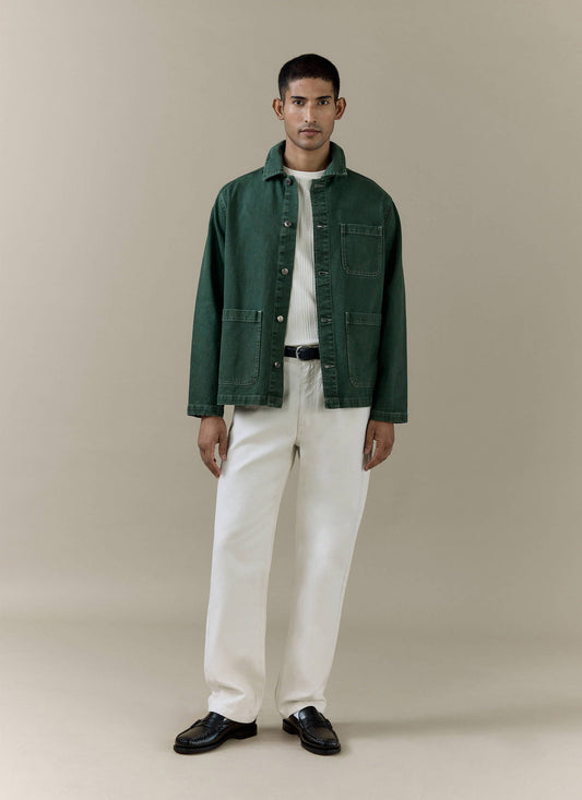 Men's Chore Jacket - Denim - Green | Percival