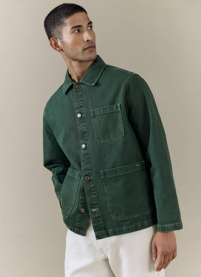 Men's Chore Jacket - Denim - Green | Percival
