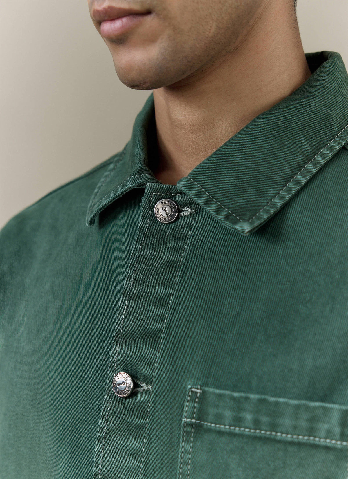 Men's Chore Jacket - Denim - Green | Percival
