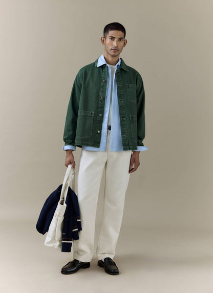 Men's Chore Jacket - Denim - Green | Percival