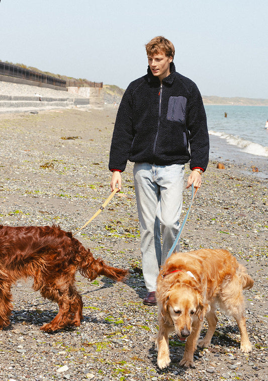 Men's Wool Fleece Jacket - Navy Blue | Percival