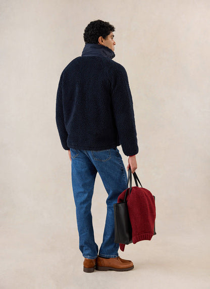 Men's Wool Fleece Jacket - Navy Blue | Percival
