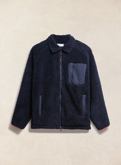 Men's Wool Fleece Jacket - Navy Blue | Percival