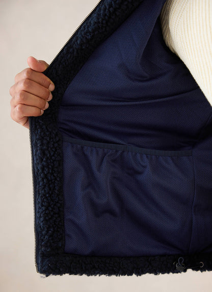 Men's Wool Fleece Jacket - Navy Blue | Percival