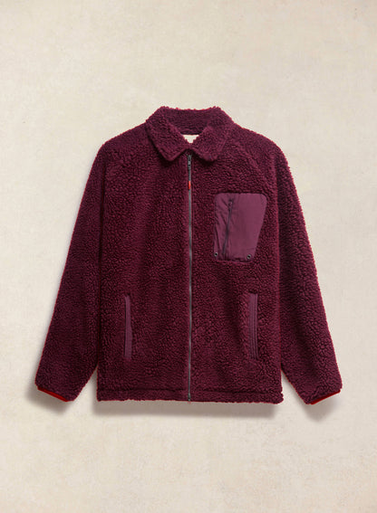 Men's Wool Fleece Jacket - Burgundy | Percival