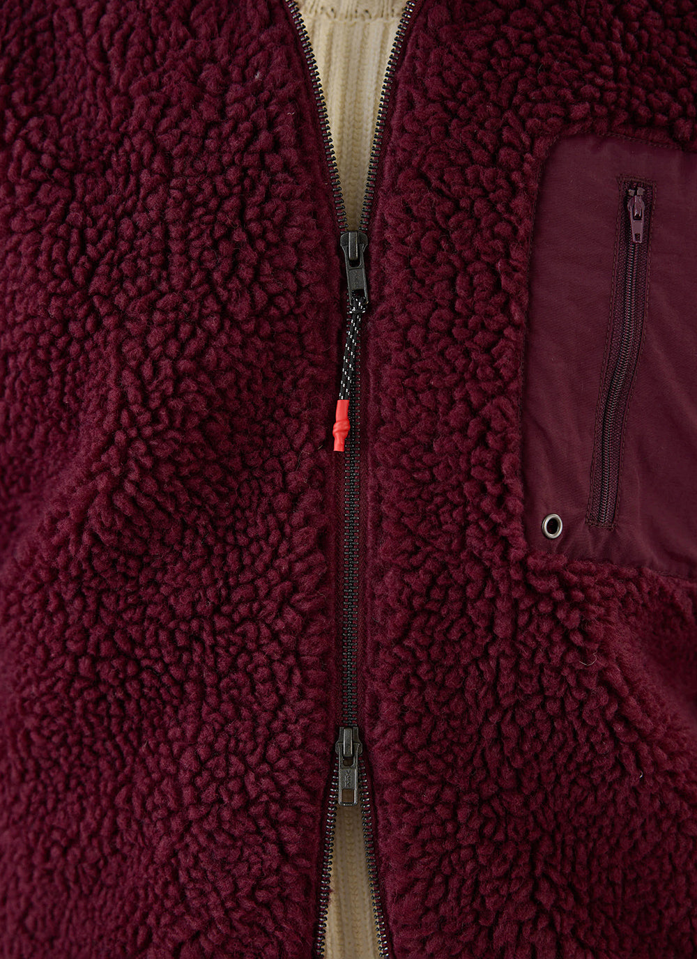 Men's Wool Fleece Jacket - Burgundy | Percival