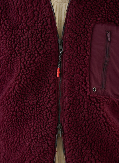 Men's Wool Fleece Jacket - Burgundy | Percival