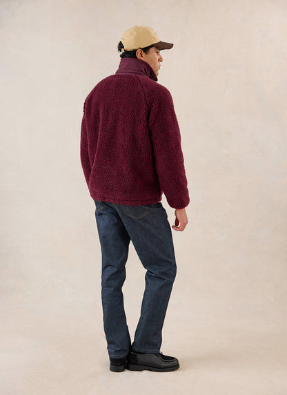 Men's Wool Fleece Jacket - Burgundy | Percival