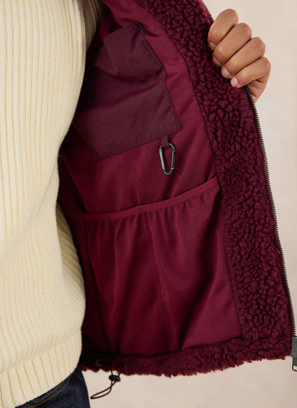 Men's Wool Fleece Jacket - Burgundy | Percival