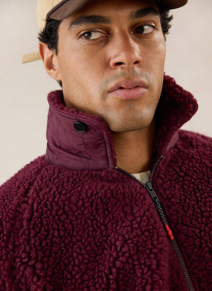 Men's Wool Fleece Jacket - Burgundy | Percival