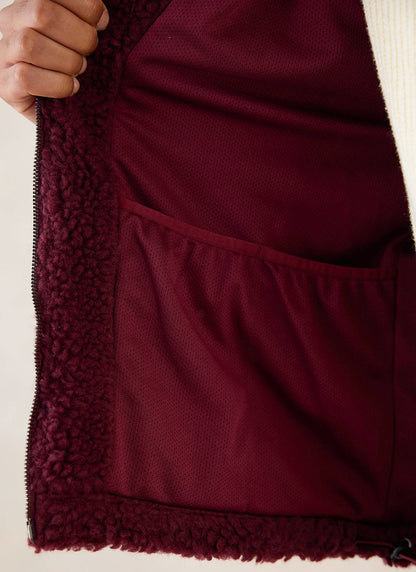 Men's Wool Fleece Jacket - Burgundy | Percival