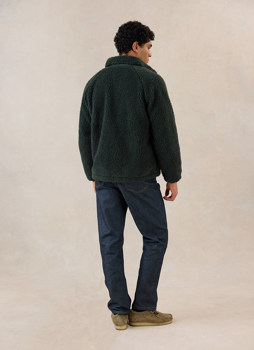 Men's Wool Fleece Jacket - Forest Green | Percival