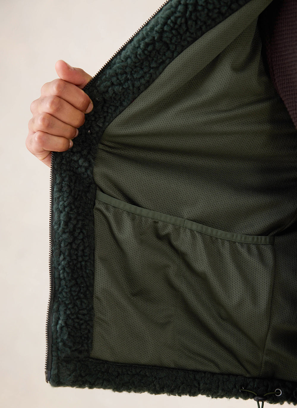Men's Wool Fleece Jacket - Forest Green | Percival