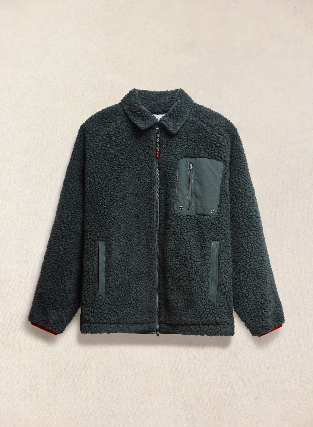Men's Wool Fleece Jacket - Forest Green | Percival