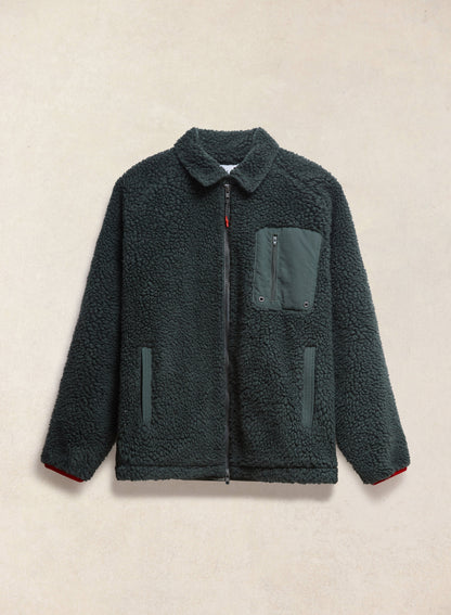 Men's Wool Fleece Jacket - Forest Green | Percival