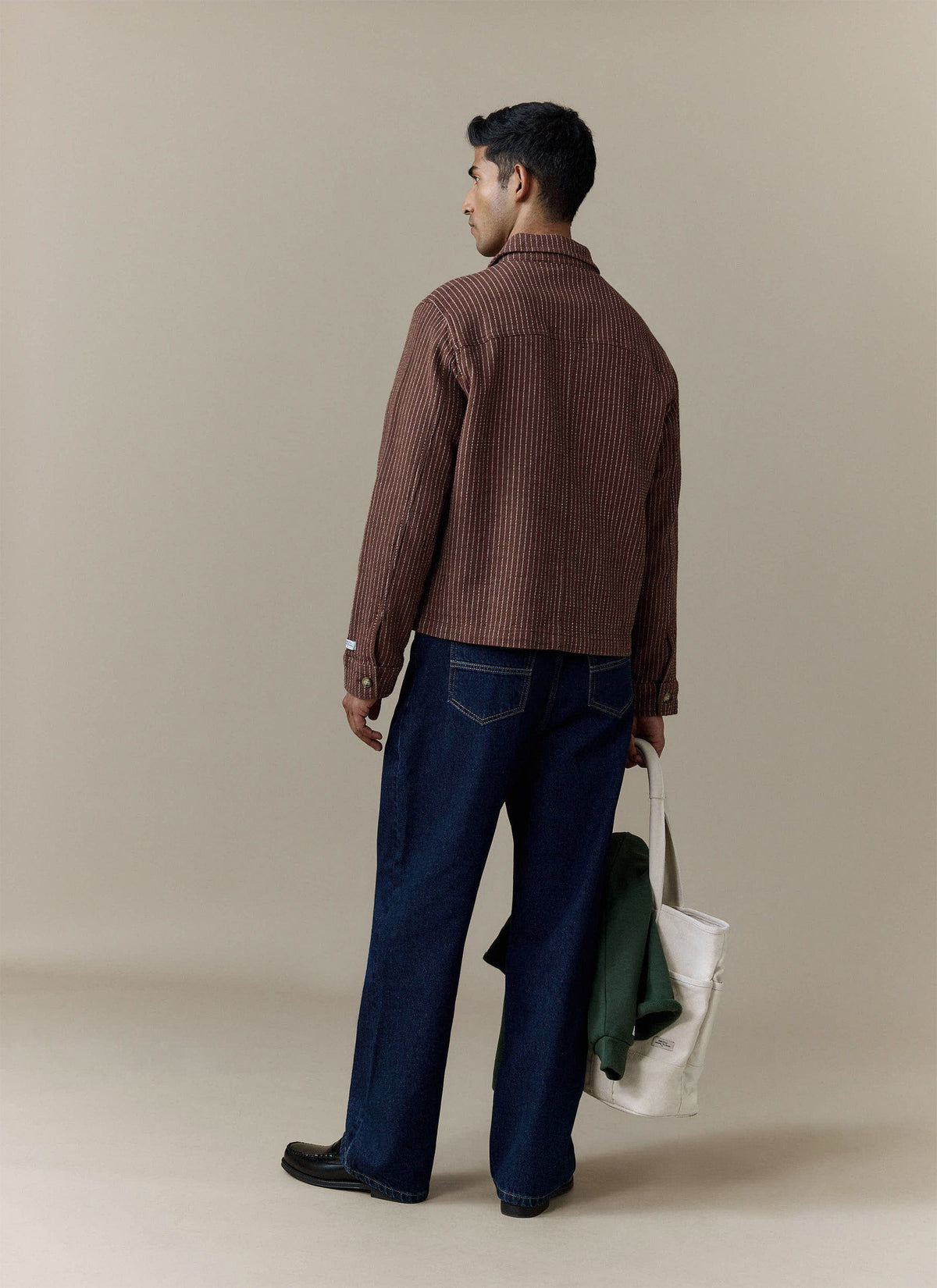 Men's Sorrento Overshirt Jacket - Linen - Brown | Percival