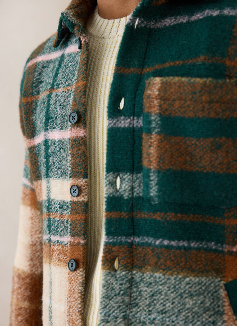 Knowles Overshirt - Wool - Multi Check | Percival