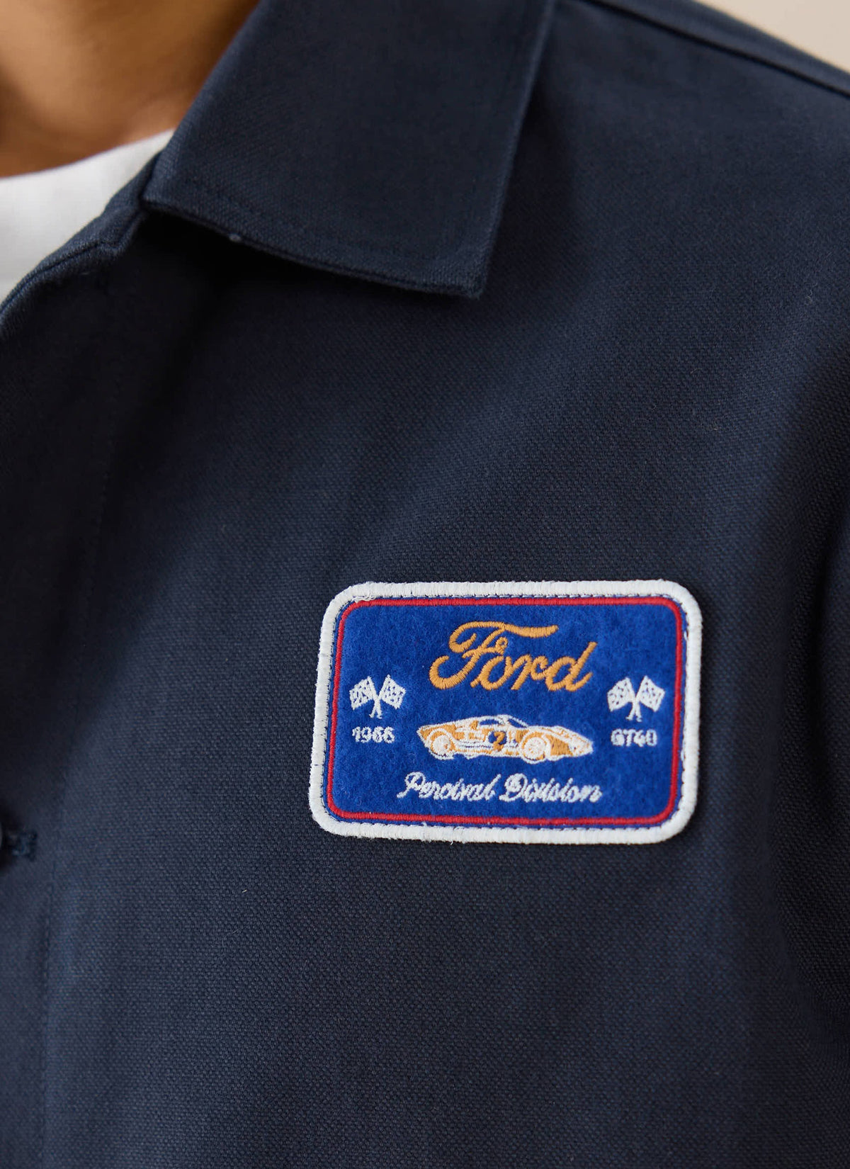 Men's GT40 Embroidered Canvas Jacket - Ford x Percival - Navy - Cotton | Percival