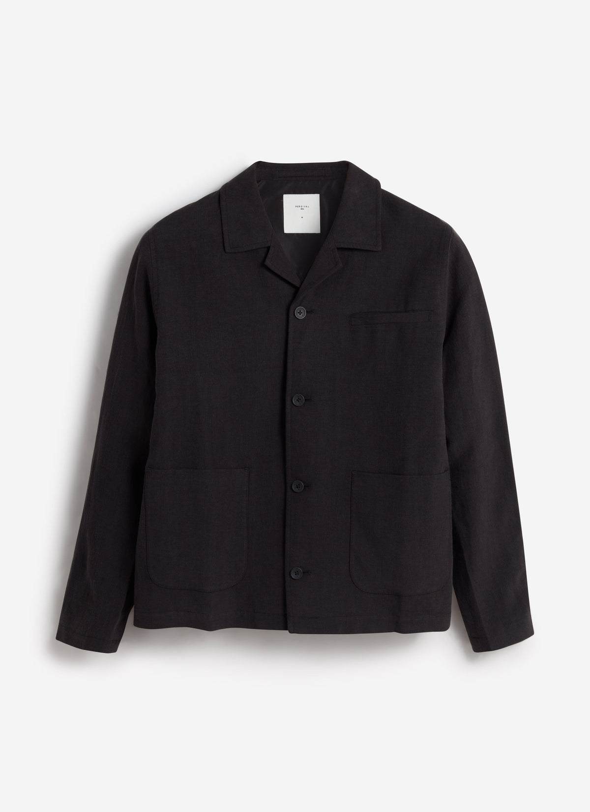 Men's Black Overshirt - 100% Linen | Percival