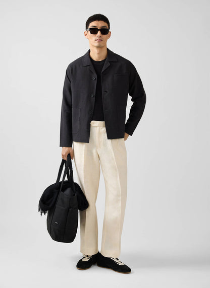 Men's Black Overshirt - 100% Linen | Percival