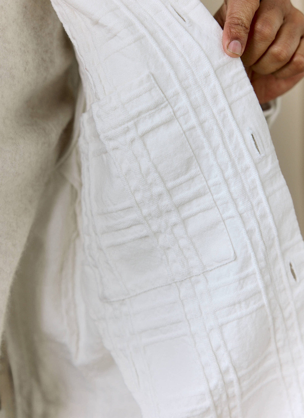 Men's Check Overshirt - Canyon - Cotton - White | Percival